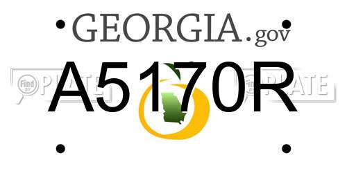 A5170R Georgia License Plate