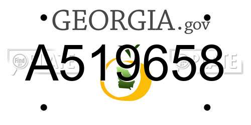 A519658 Georgia License Plate