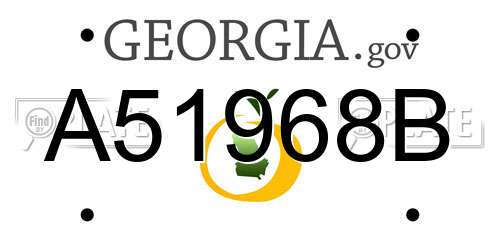 A51968B Georgia License Plate