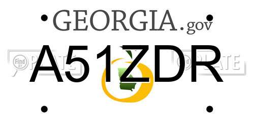 A51ZDR Georgia License Plate
