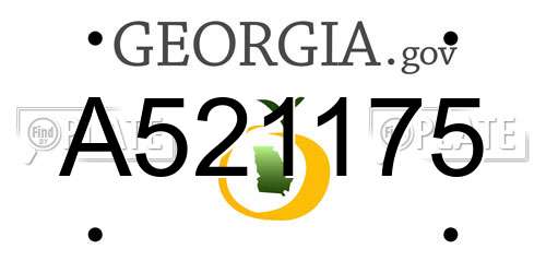A521175 Georgia License Plate