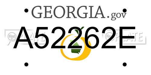 A52262E Georgia License Plate