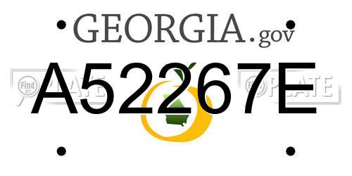A52267E Georgia License Plate