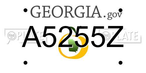 A5255Z Georgia License Plate