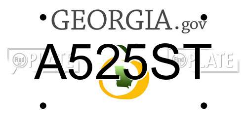 A525ST Georgia License Plate