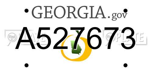A527673 Georgia License Plate