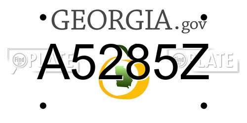 A5285Z Georgia License Plate