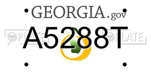 A5288T Georgia License Plate