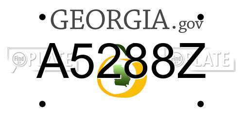 A5288Z Georgia License Plate
