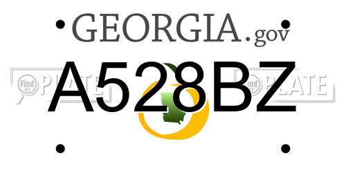 A528BZ Georgia License Plate
