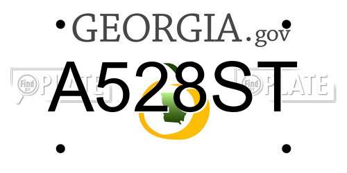 A528ST Georgia License Plate