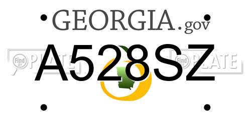 A528SZ Georgia License Plate