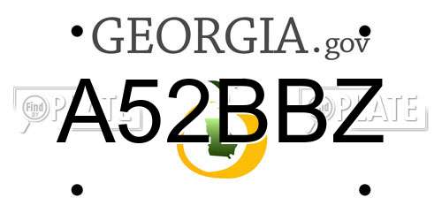 A52BBZ Georgia License Plate