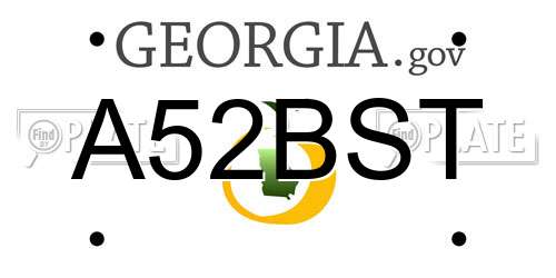 A52BST Georgia License Plate