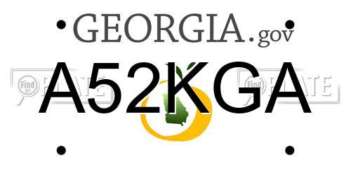 A52KGA Georgia License Plate