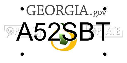 A52SBT Georgia License Plate