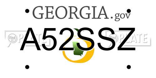 A52SSZ Georgia License Plate