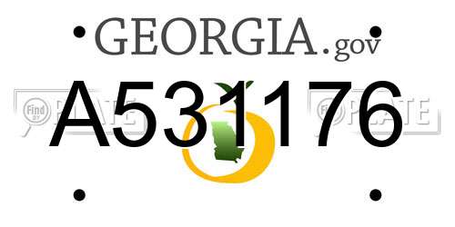 A531176 Georgia License Plate