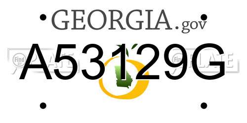 A53129G Georgia License Plate