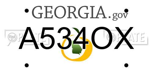 A534OX Georgia License Plate