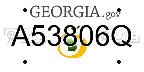 A53806Q Georgia License Plate