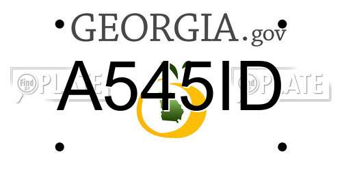 A545ID Georgia License Plate