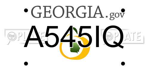 A545IQ Georgia License Plate
