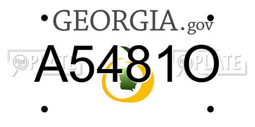 A5481O Georgia License Plate