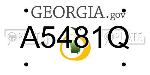 A5481Q Georgia License Plate