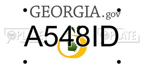 A548ID Georgia License Plate