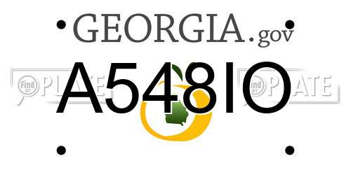A548IO Georgia License Plate