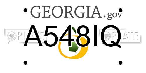 A548IQ Georgia License Plate