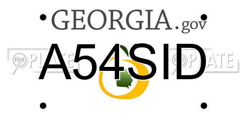 A54SID Georgia License Plate