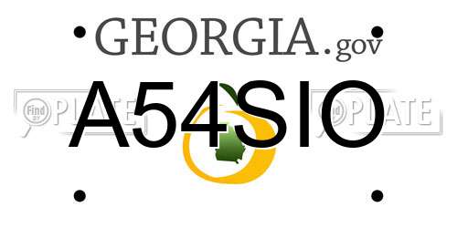 A54SIO Georgia License Plate