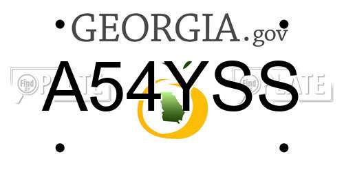 A54YSS Georgia License Plate