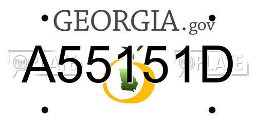 A55151D Georgia License Plate