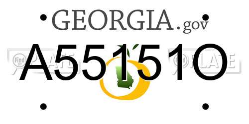 A55151O Georgia License Plate
