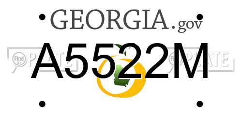 A5522M Georgia License Plate