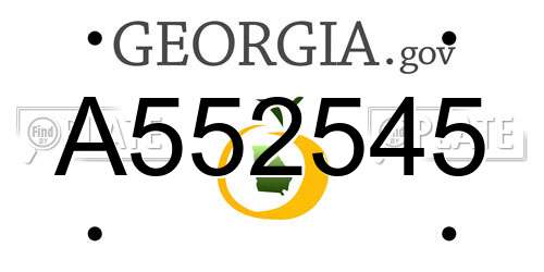 A552545 Georgia License Plate