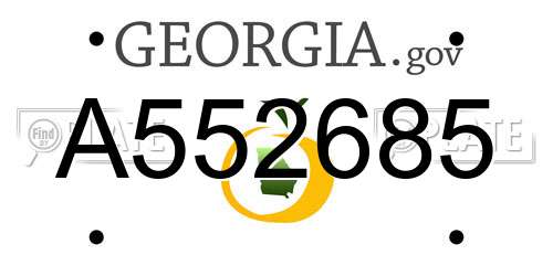A552685 Georgia License Plate