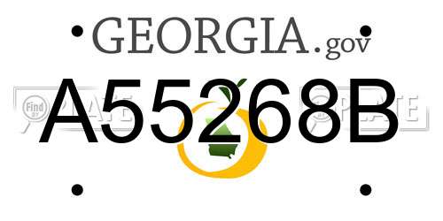 A55268B Georgia License Plate