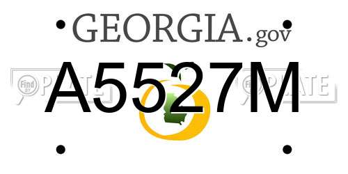 A5527M Georgia License Plate