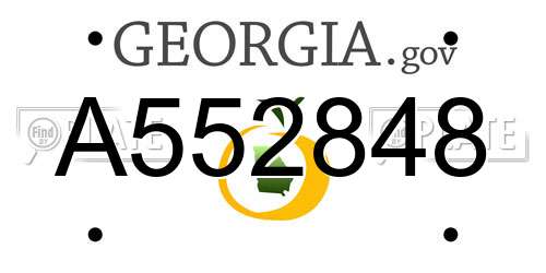 A552848 Georgia License Plate