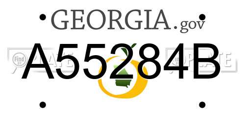A55284B Georgia License Plate