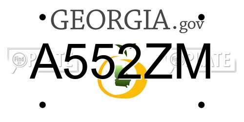 A552ZM Georgia License Plate