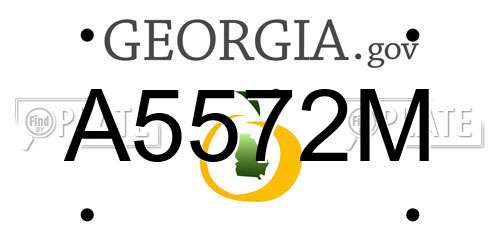 A5572M Georgia License Plate
