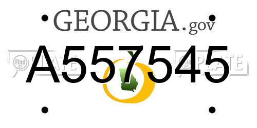 A557545 Georgia License Plate