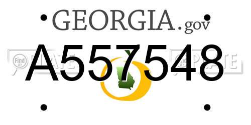 A557548 Georgia License Plate