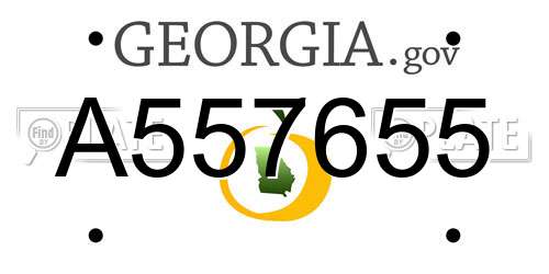 A557655 Georgia License Plate
