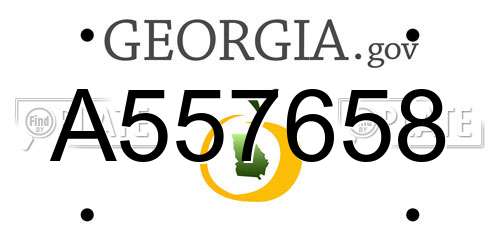 A557658 Georgia License Plate